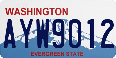 WA license plate AYW9012