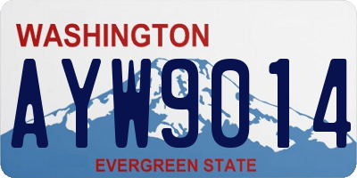 WA license plate AYW9014