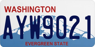 WA license plate AYW9021