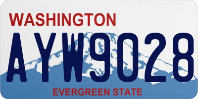 WA license plate AYW9028