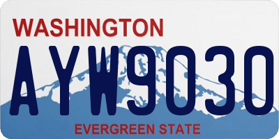 WA license plate AYW9030
