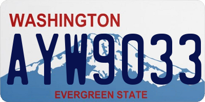 WA license plate AYW9033