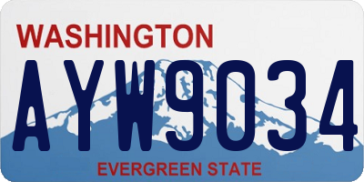 WA license plate AYW9034