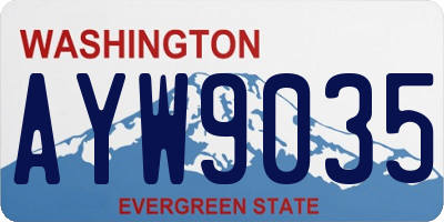 WA license plate AYW9035