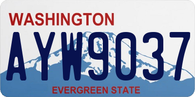 WA license plate AYW9037