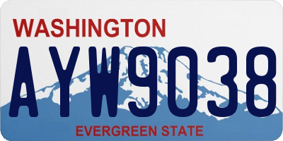 WA license plate AYW9038