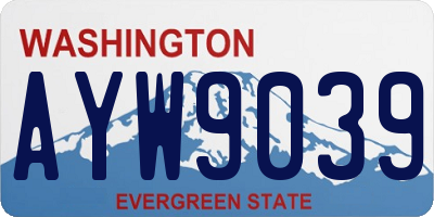 WA license plate AYW9039