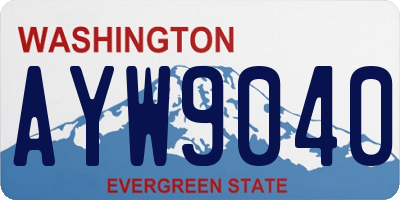 WA license plate AYW9040