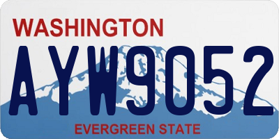 WA license plate AYW9052