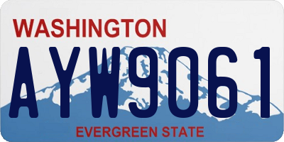 WA license plate AYW9061