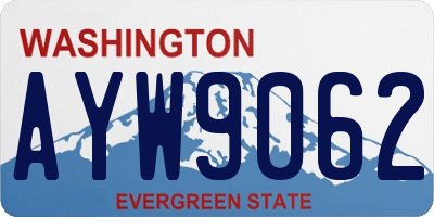 WA license plate AYW9062