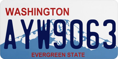 WA license plate AYW9063