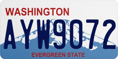 WA license plate AYW9072