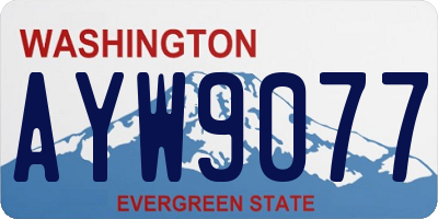 WA license plate AYW9077