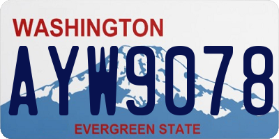 WA license plate AYW9078
