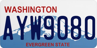 WA license plate AYW9080