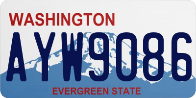 WA license plate AYW9086