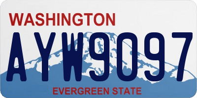 WA license plate AYW9097