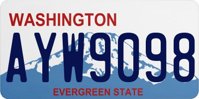 WA license plate AYW9098