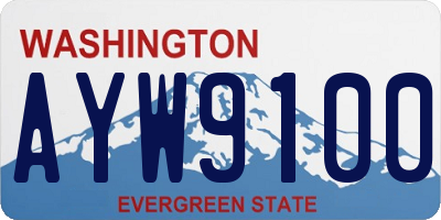WA license plate AYW9100