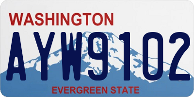 WA license plate AYW9102