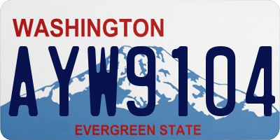 WA license plate AYW9104