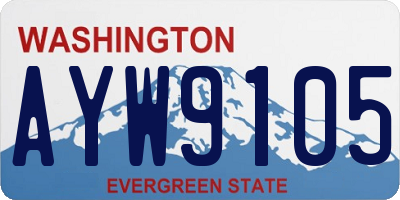 WA license plate AYW9105