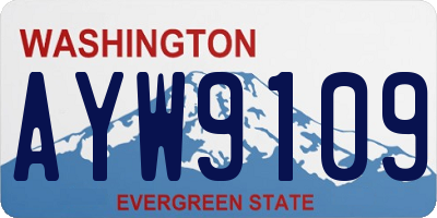 WA license plate AYW9109