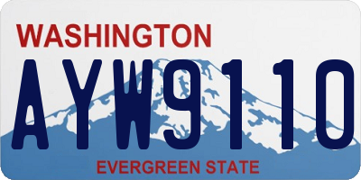 WA license plate AYW9110