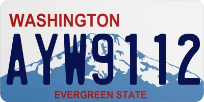 WA license plate AYW9112