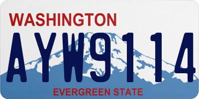 WA license plate AYW9114