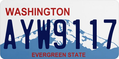 WA license plate AYW9117