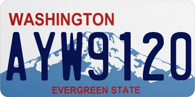 WA license plate AYW9120