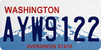 WA license plate AYW9122