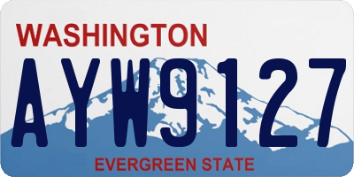 WA license plate AYW9127
