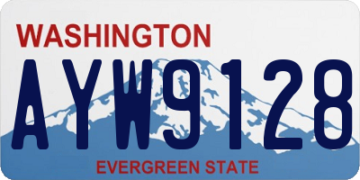 WA license plate AYW9128