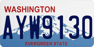 WA license plate AYW9130