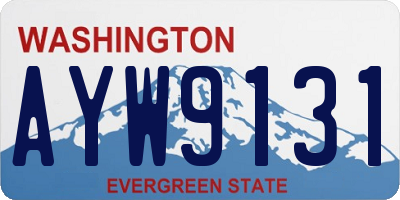 WA license plate AYW9131