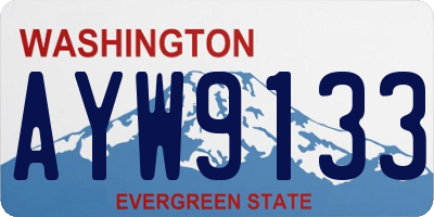 WA license plate AYW9133