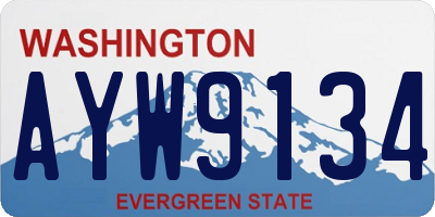 WA license plate AYW9134