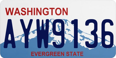WA license plate AYW9136
