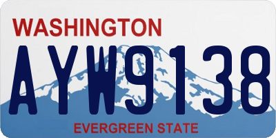 WA license plate AYW9138