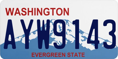 WA license plate AYW9143