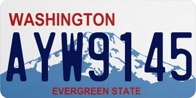 WA license plate AYW9145