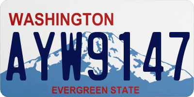 WA license plate AYW9147