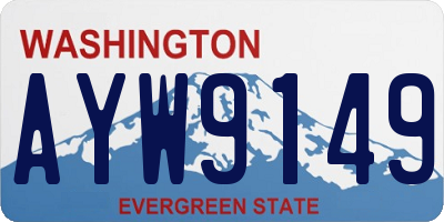 WA license plate AYW9149