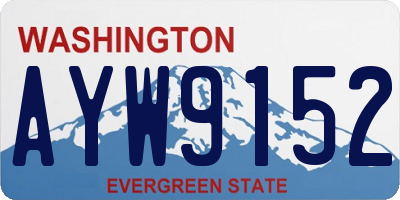 WA license plate AYW9152