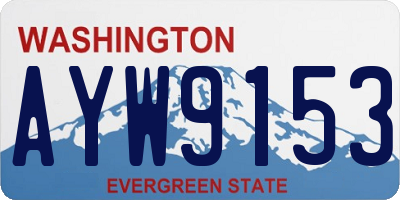 WA license plate AYW9153