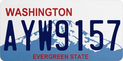 WA license plate AYW9157