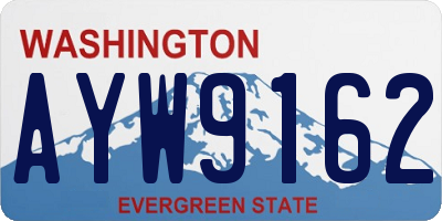 WA license plate AYW9162